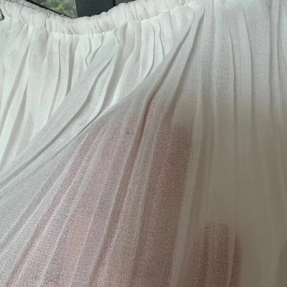 Lulus Gala Ready Off Shoulder Ruffle Midi Dress pleated bridal tiered engagement - Picture 7 of 9